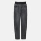 W Waist Denim Pants (BLACK)