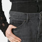 W Waist Denim Pants (BLACK)