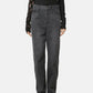 W Waist Denim Pants (BLACK)