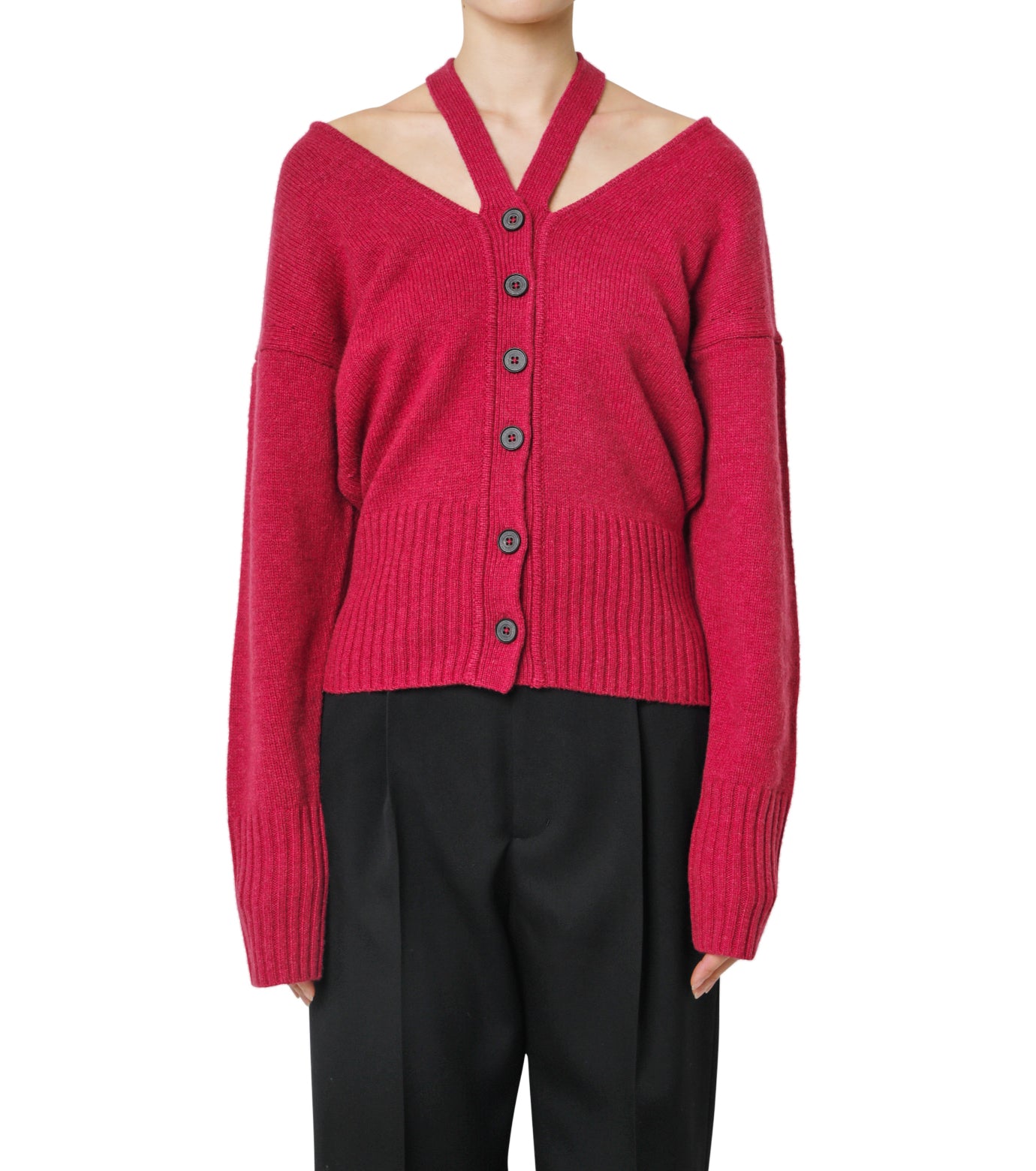 V Neck Knit Cardigan