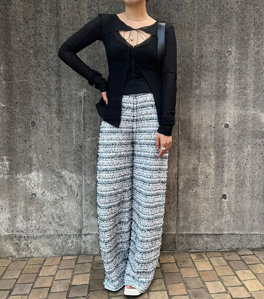 Textured Sheer Bow Top