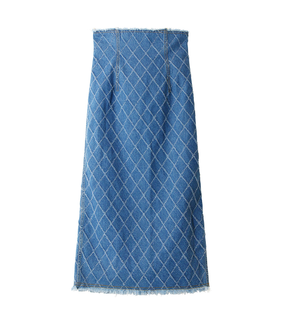 Perforated Denim Skirt