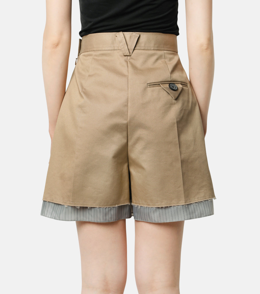 LE CIEL BLEU Tuck Flair Chino Shorts >> RESTIR