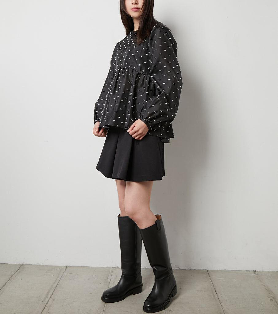 LE CIEL BLEU Ribbon Jacquard Blouse >> RESTIR