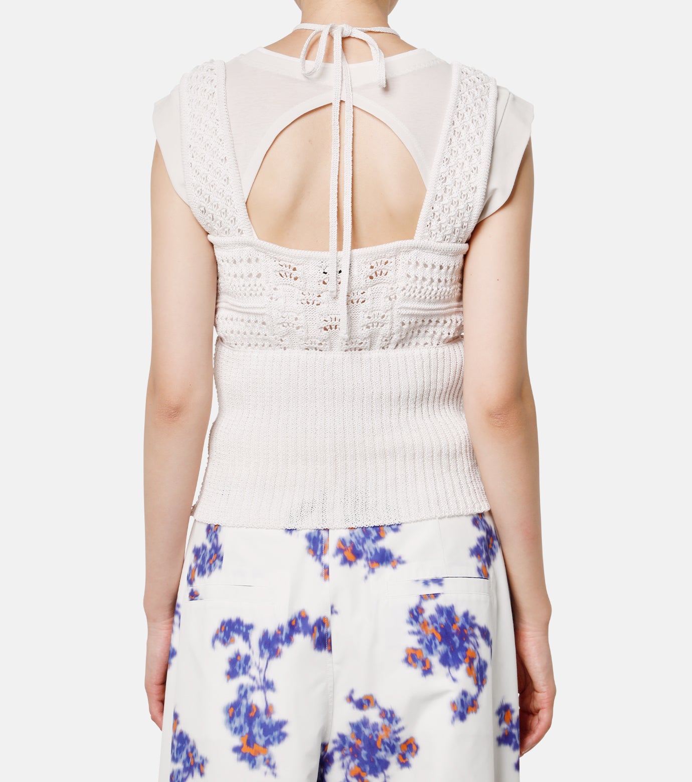 Lace Pattern Knit Vest