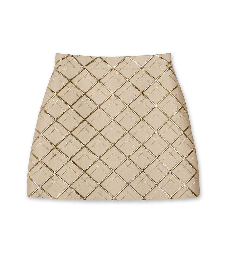 Brocade Check Mini Skirt