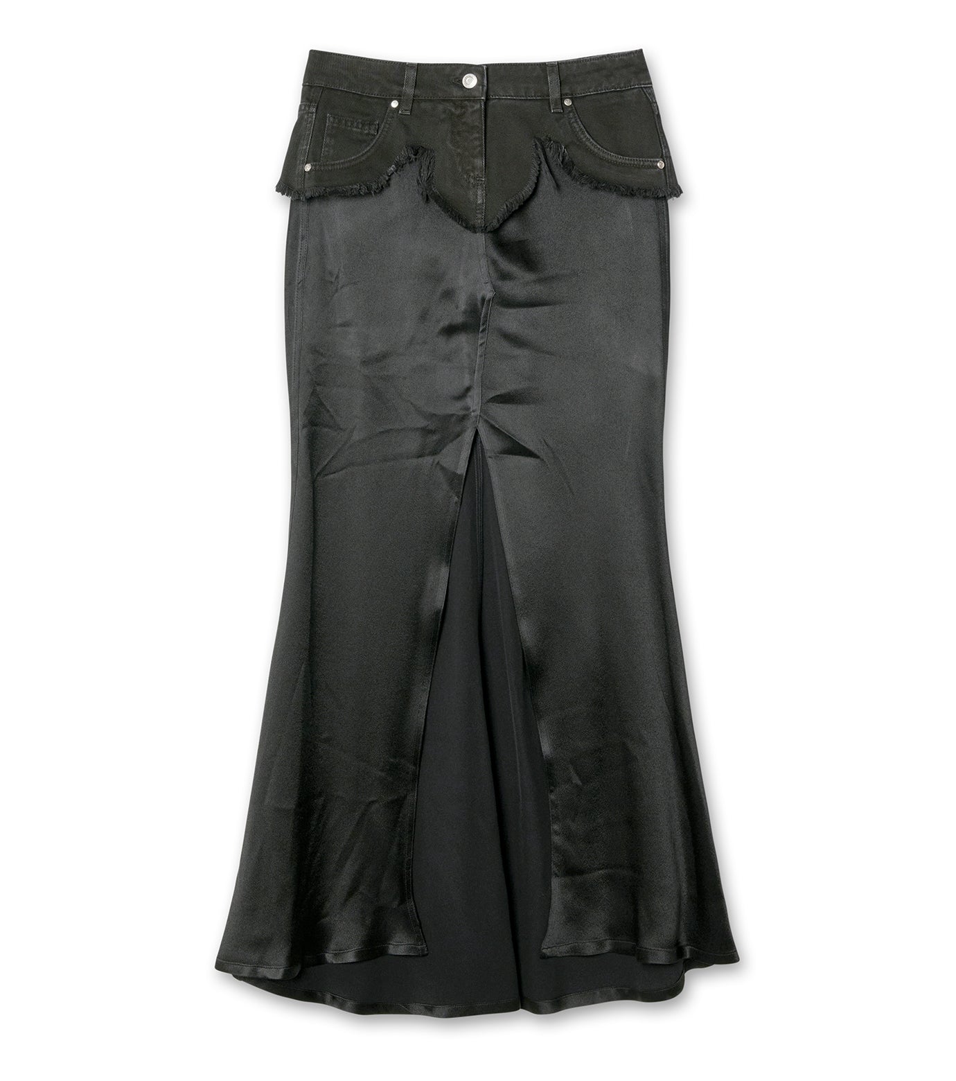 Silk Skirt w/Denim Waist