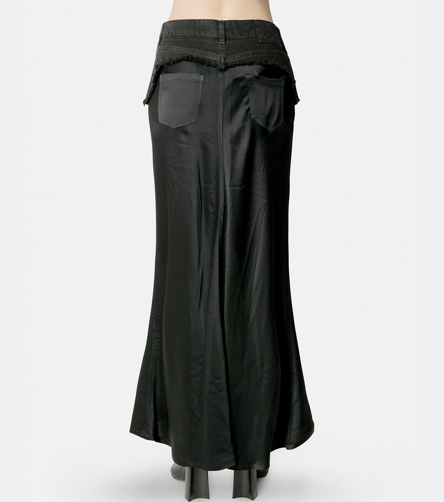 Silk Skirt w/Denim Waist