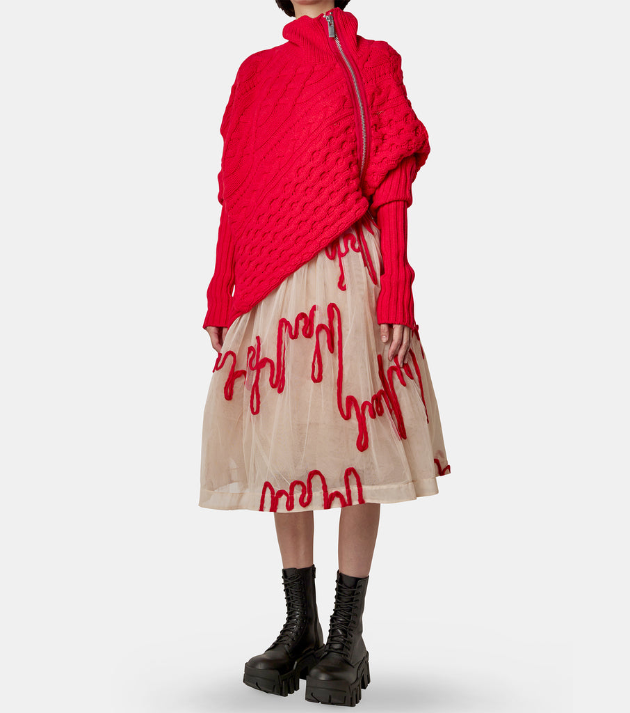 Embroidered Tutu Skirt w/Elasticated