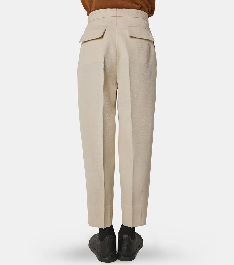 PURE WOOL DENIM TROUSERS