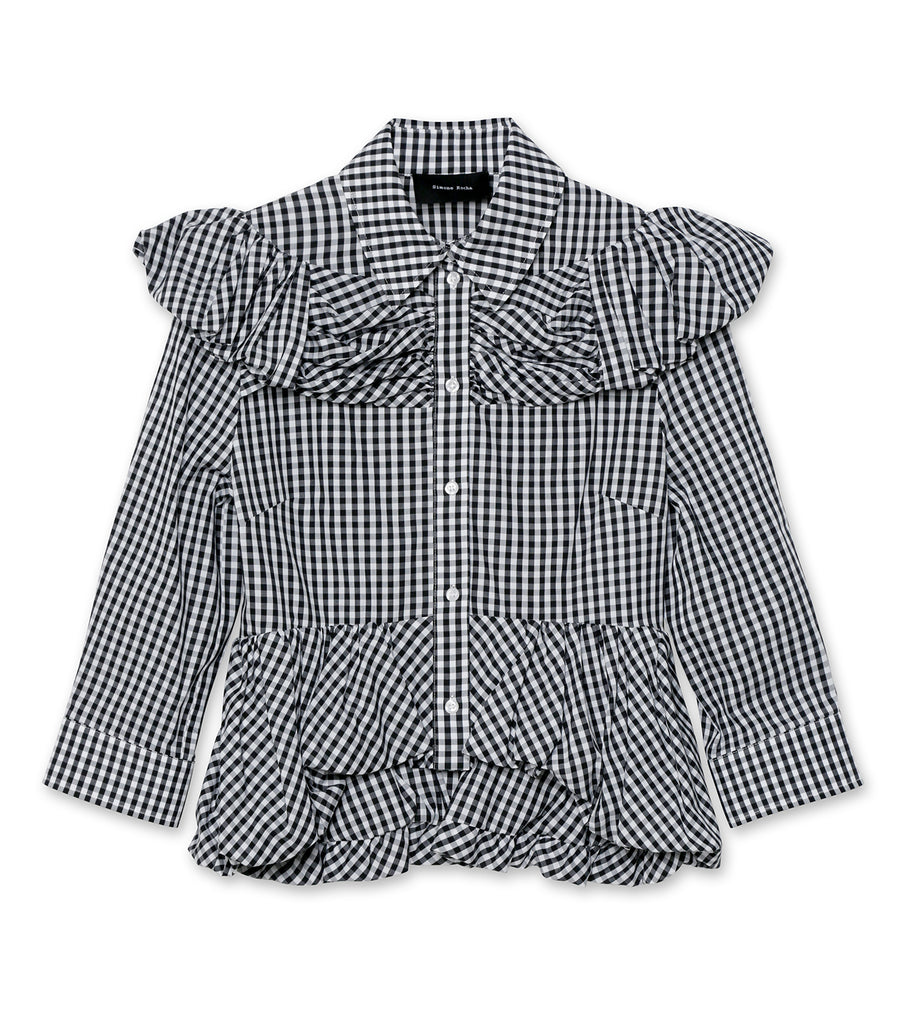 Peplum Boy Sleeve Shirt w/Shoulder F