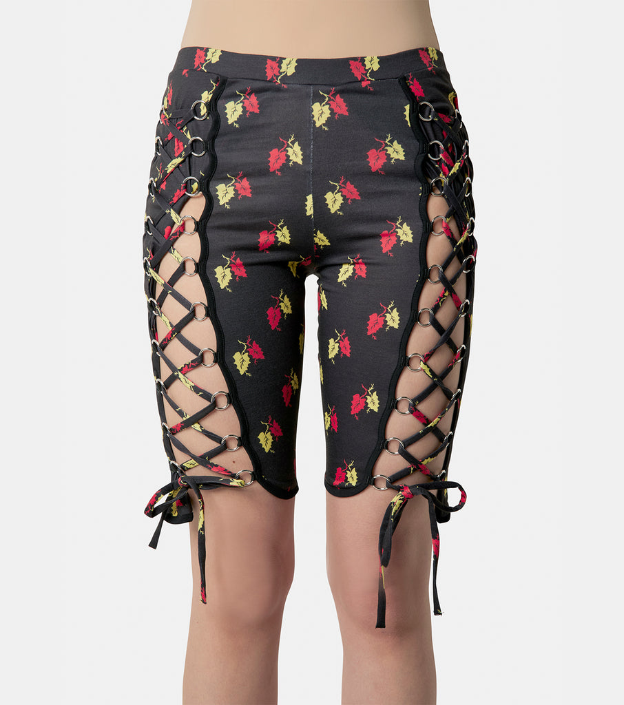 Lace-Up Knock Out Leaf Shortrs