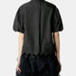 Cropped Puff Sleeve Shirt w/Trim