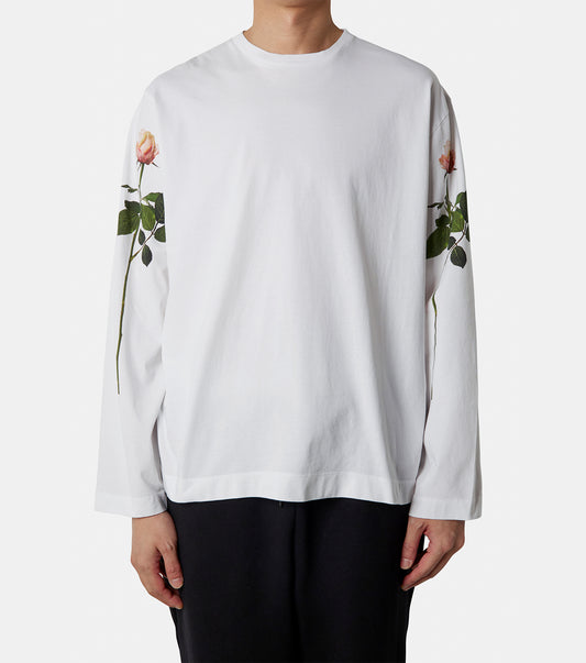 LONG SLEEVE T-SHIRT W/ ROSE PRINT