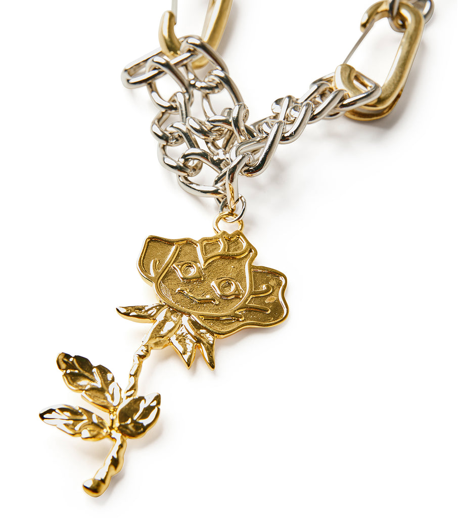 Gold Rose Double Curb necklace