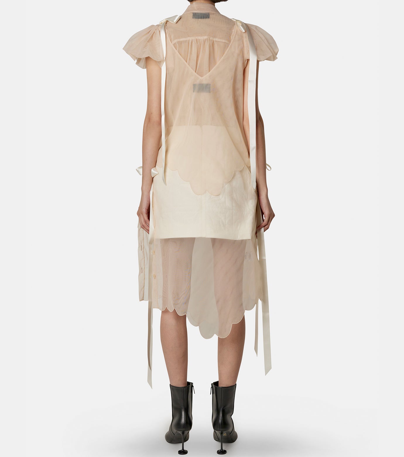 Tiered Scallop Dress w/Bow Detail &