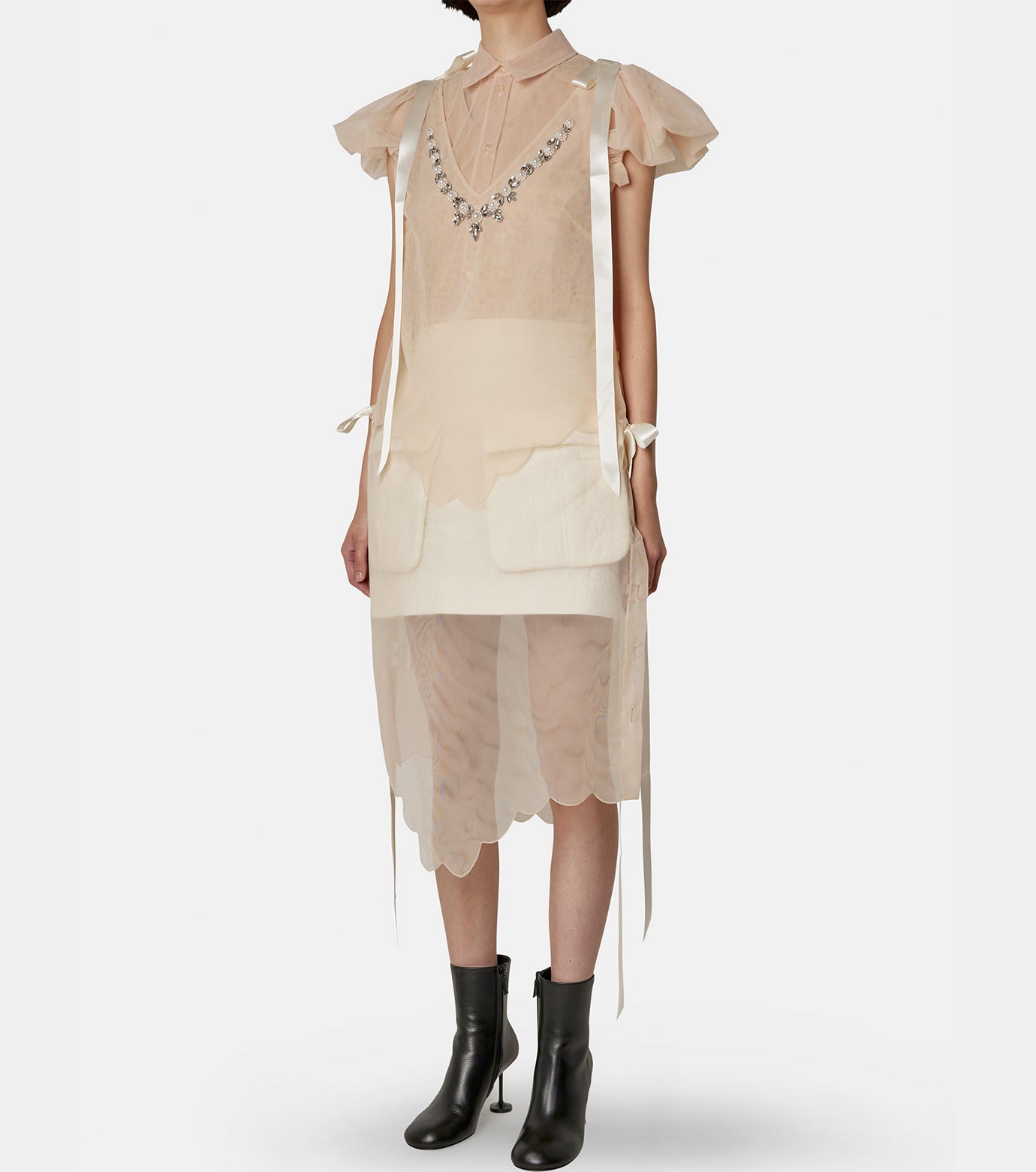 Tiered Scallop Dress w/Bow Detail &