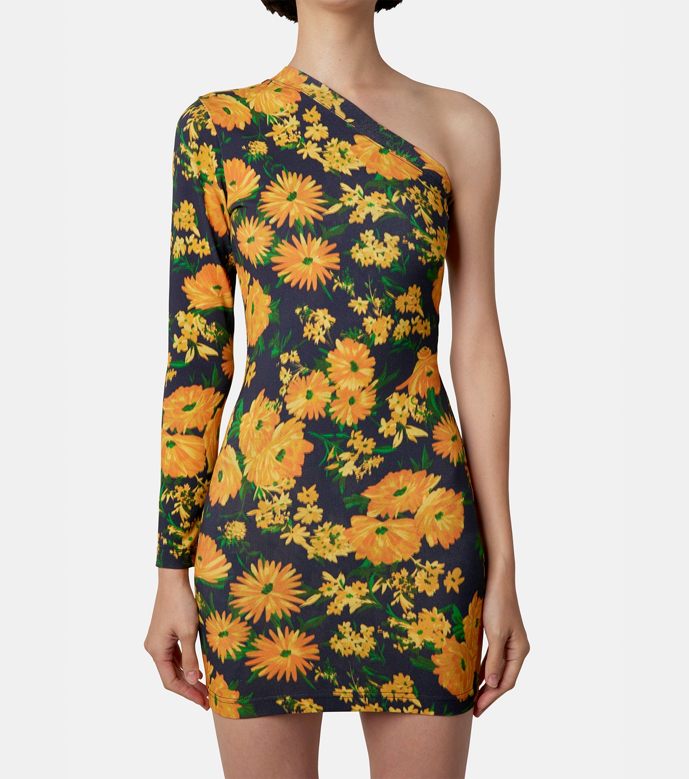 Yellow Bouquet Asym Dress