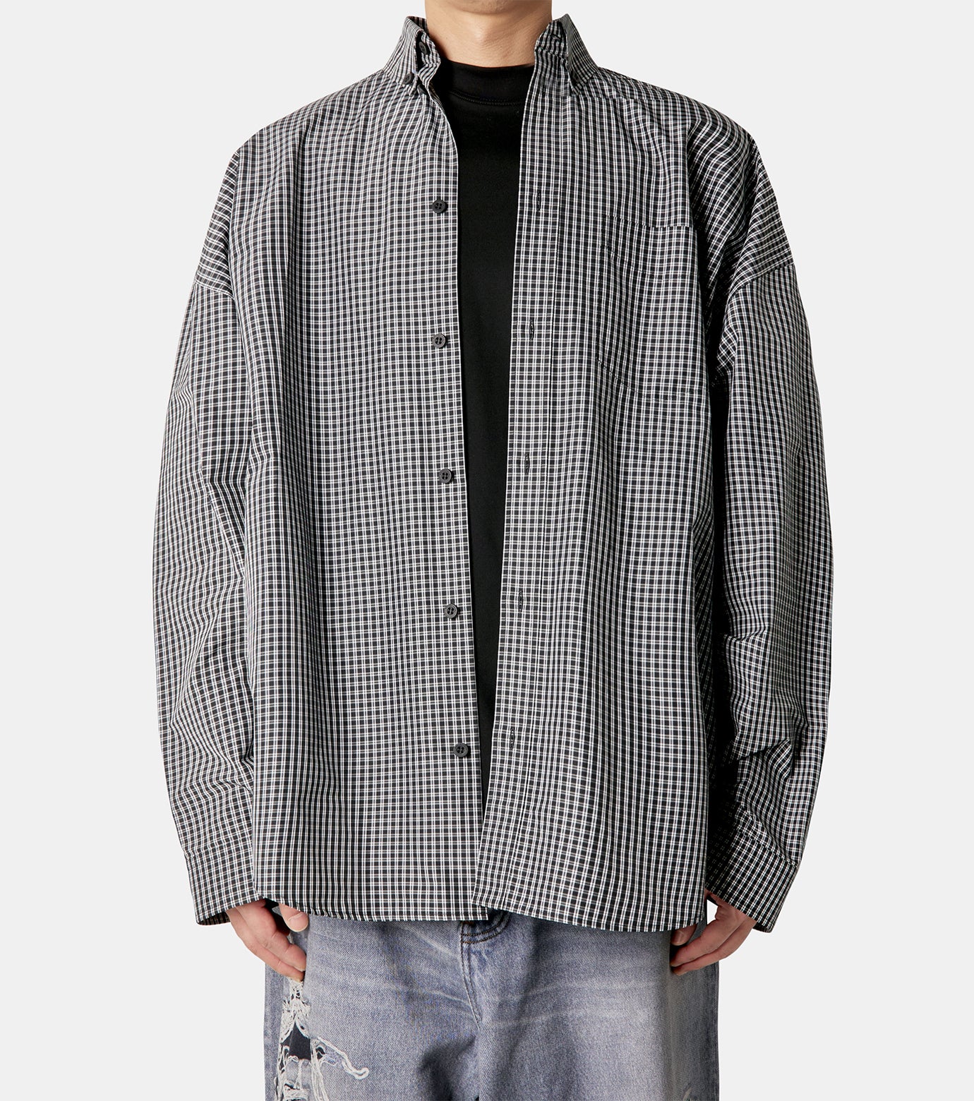 MICRO CHECK Oversized Shirt