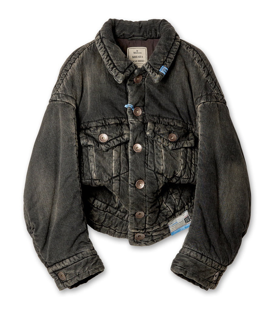 Denim Cropped Padded Jacket