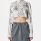 Toile de Jouy Print Cropped Shirt
