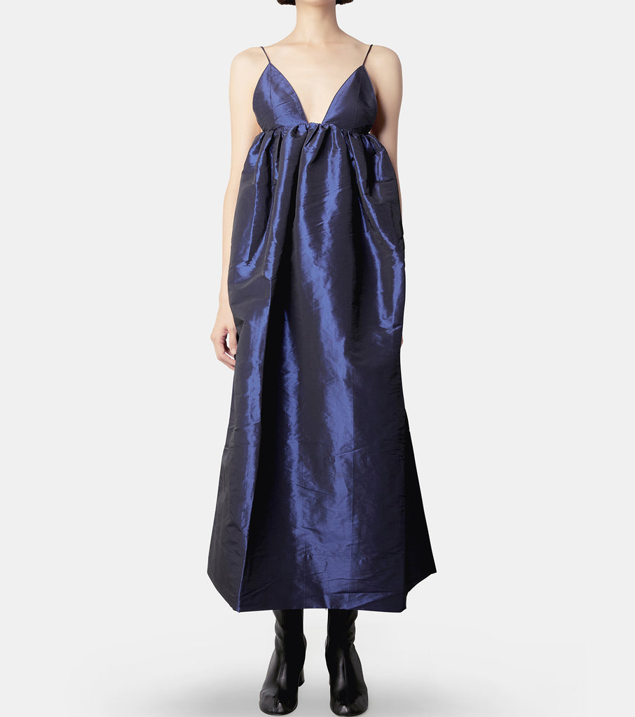 Shiny Taffeta Strap Dress
