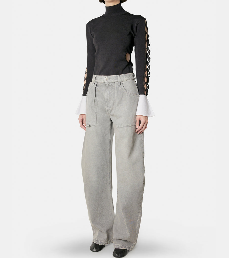 Bicolored Knit Bodysuit