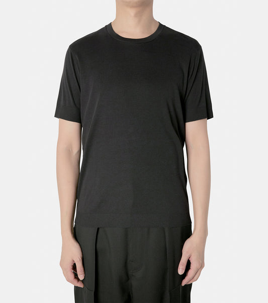 placed rib ss crew neck