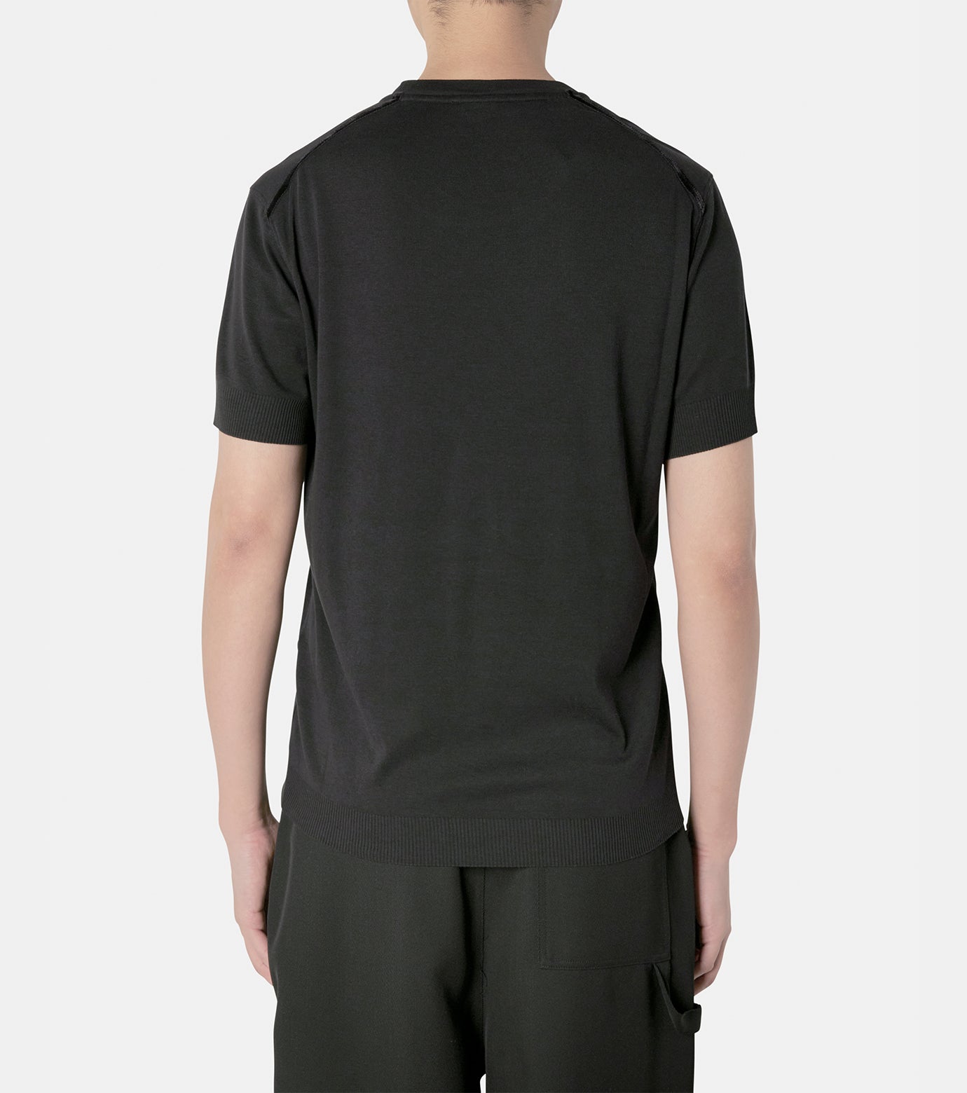 placed rib ss crew neck