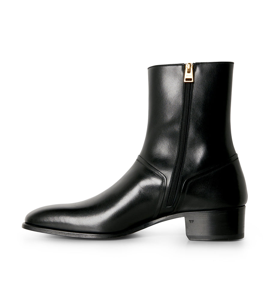 Burnished Leather Formal Ankle Boots