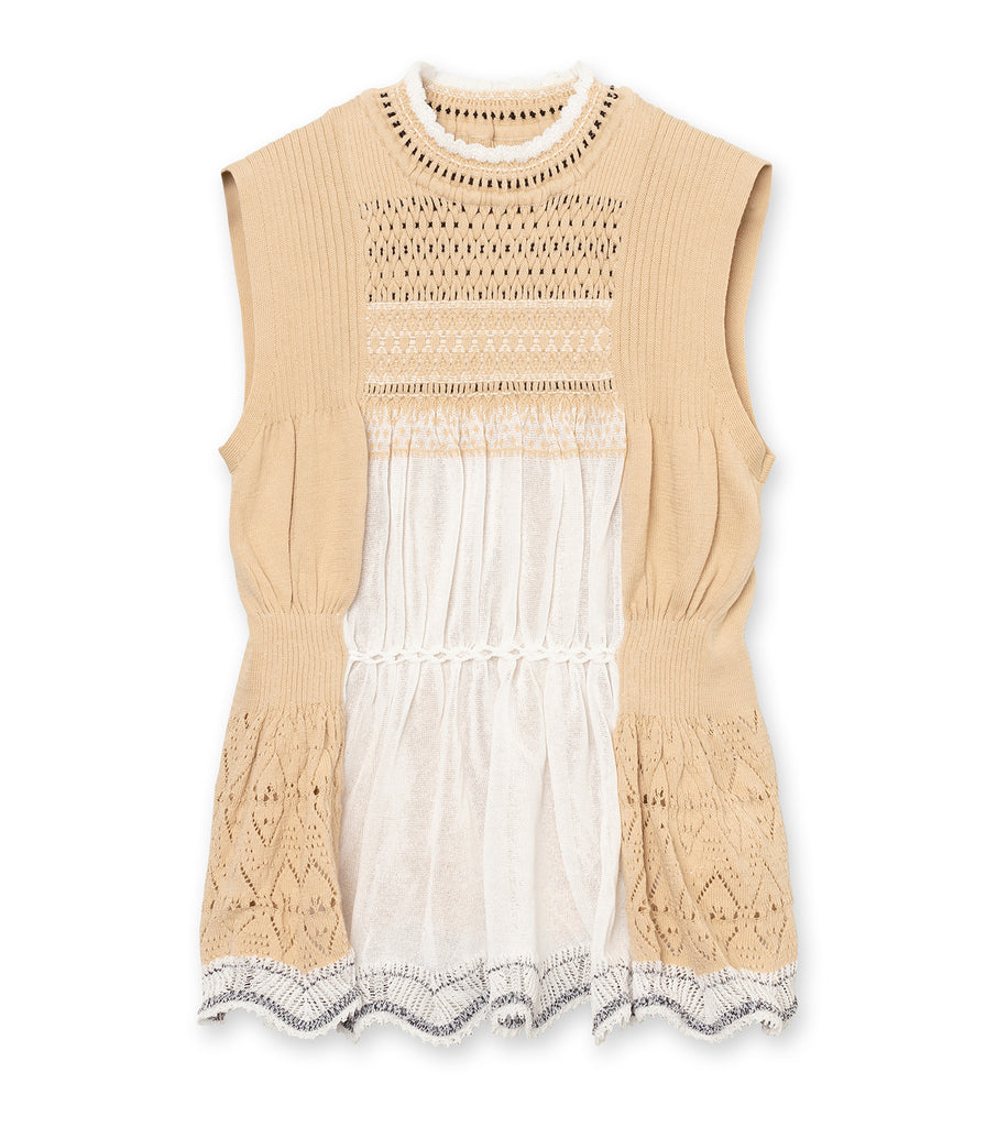 Curtain Motif Knitted Vest