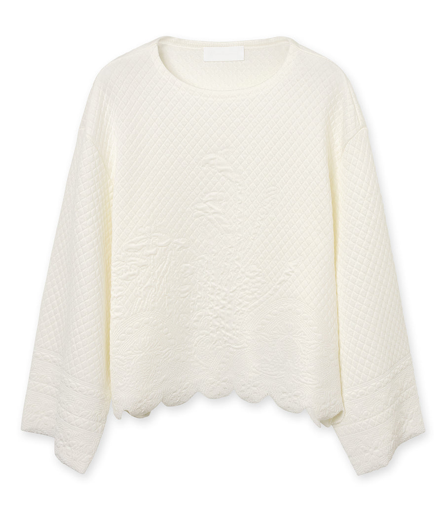 Scallop Cut Knitted Pullover