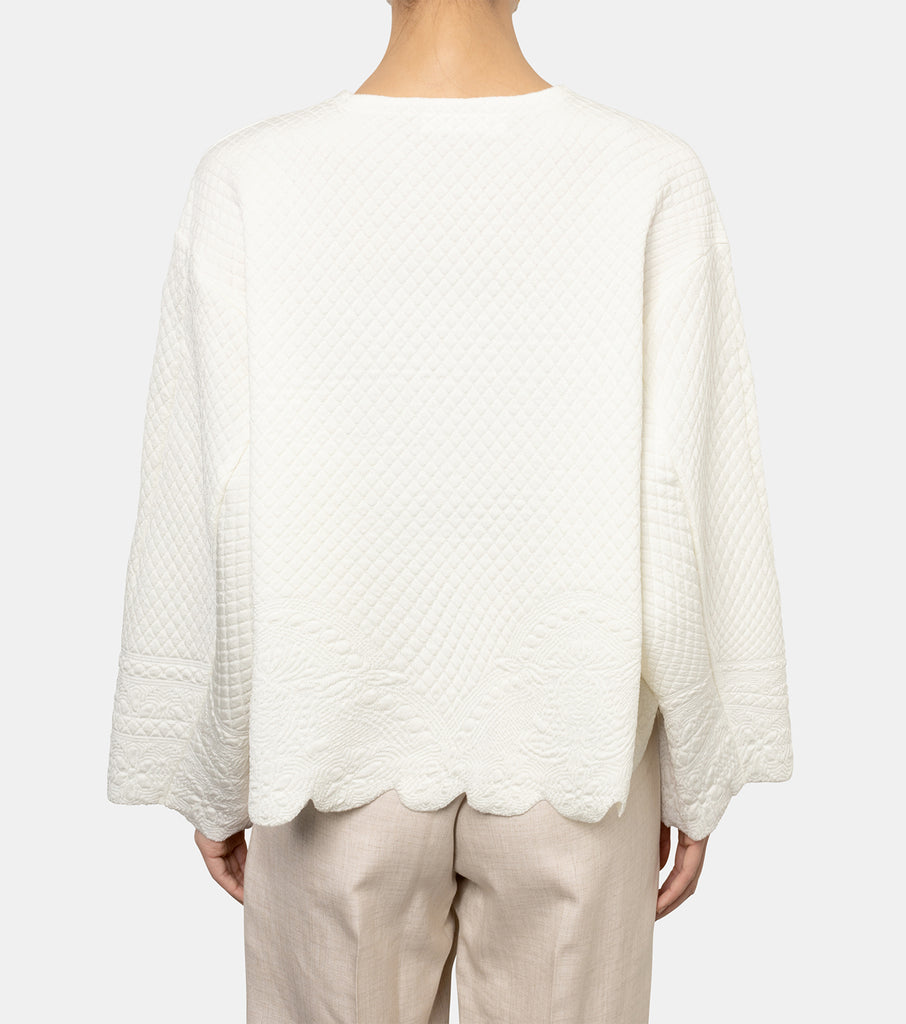 Scallop Cut Knitted Pullover