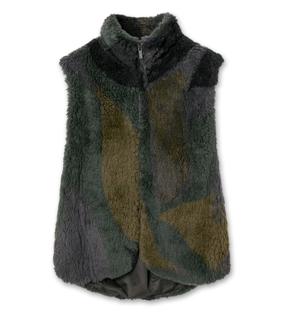 Silver Knited Fluffy Wool Vest