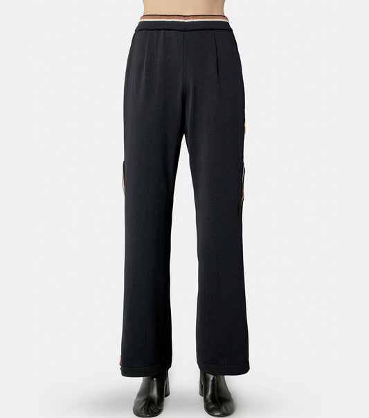 Stripe Jacquard Knitted Trousers