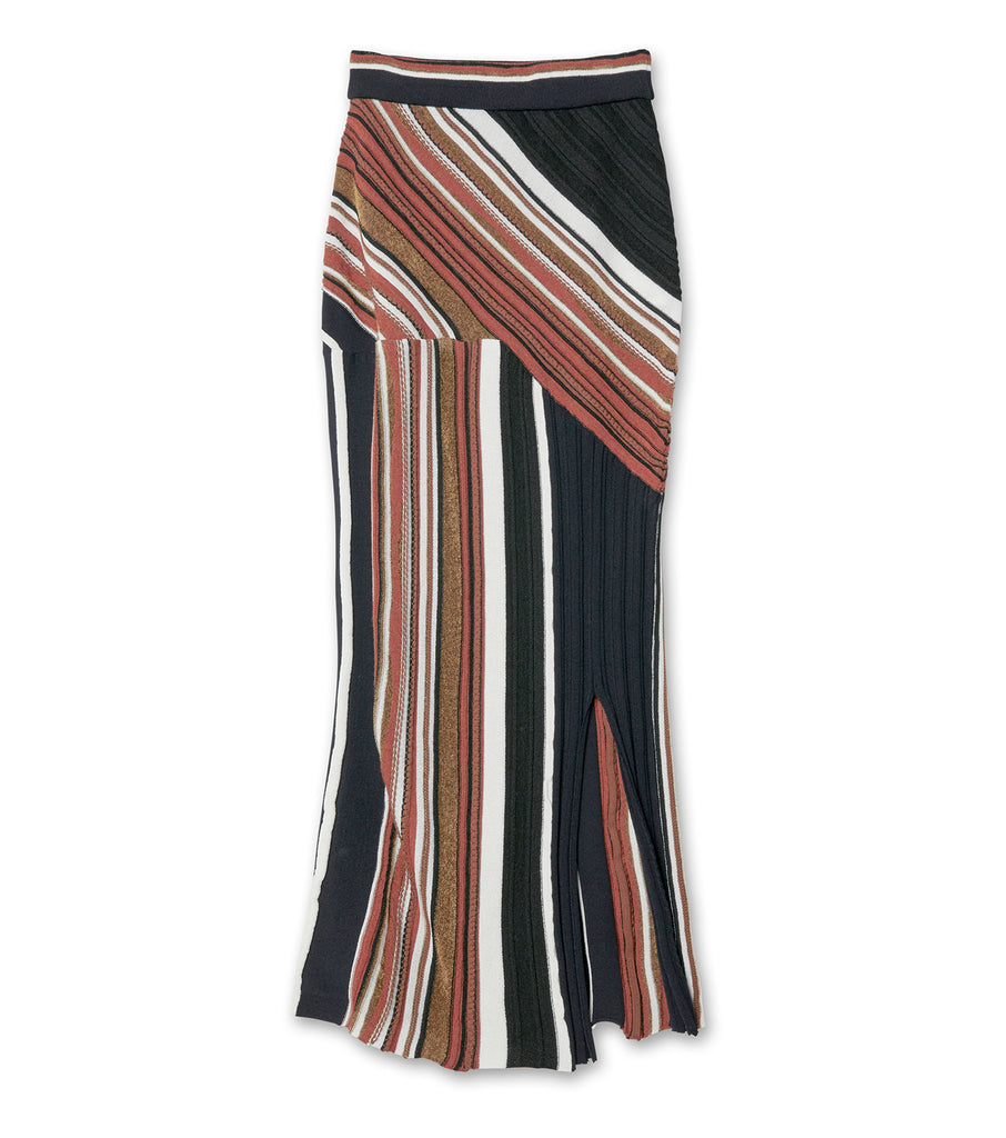 Stripe Jacquard Knitted Skirt