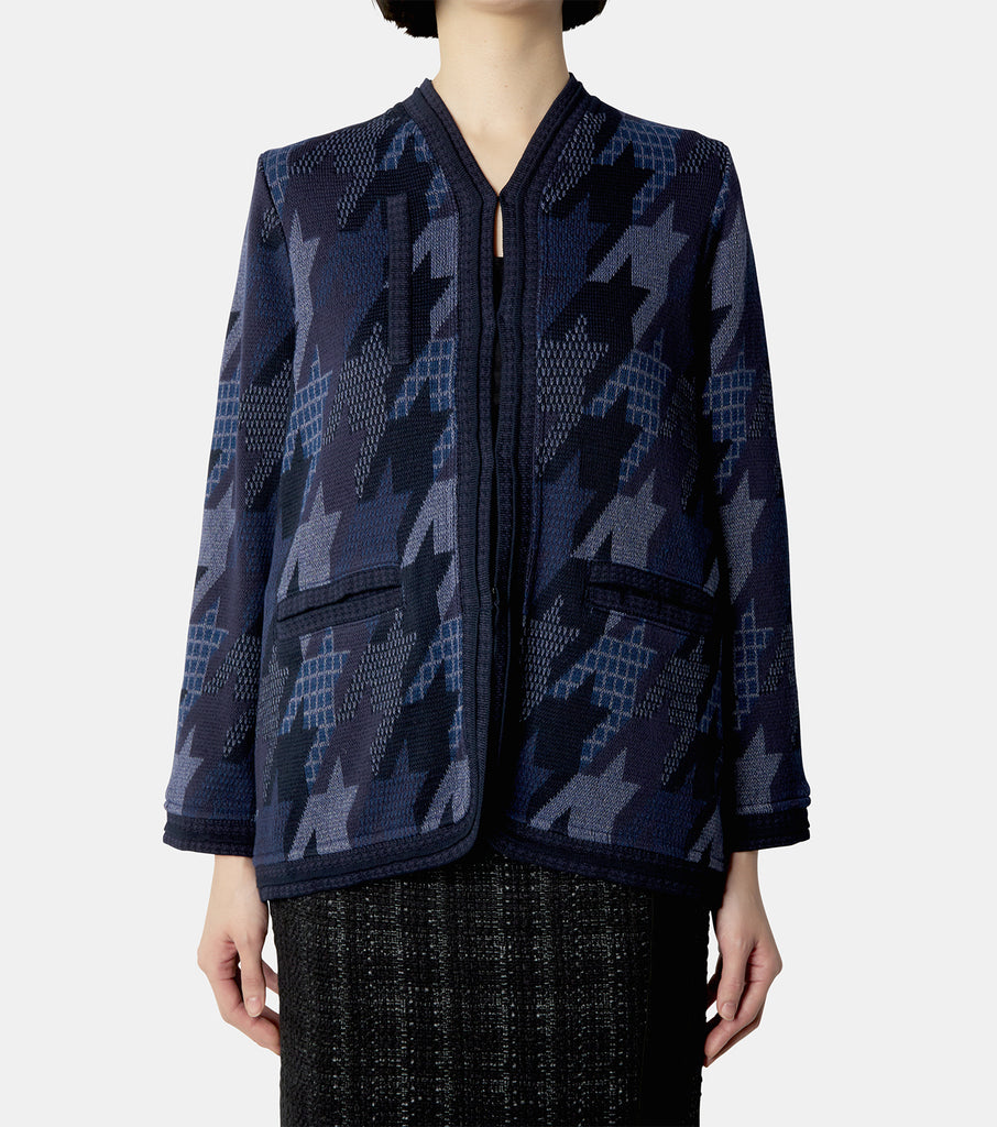 Houndstooth Knitted Jacket