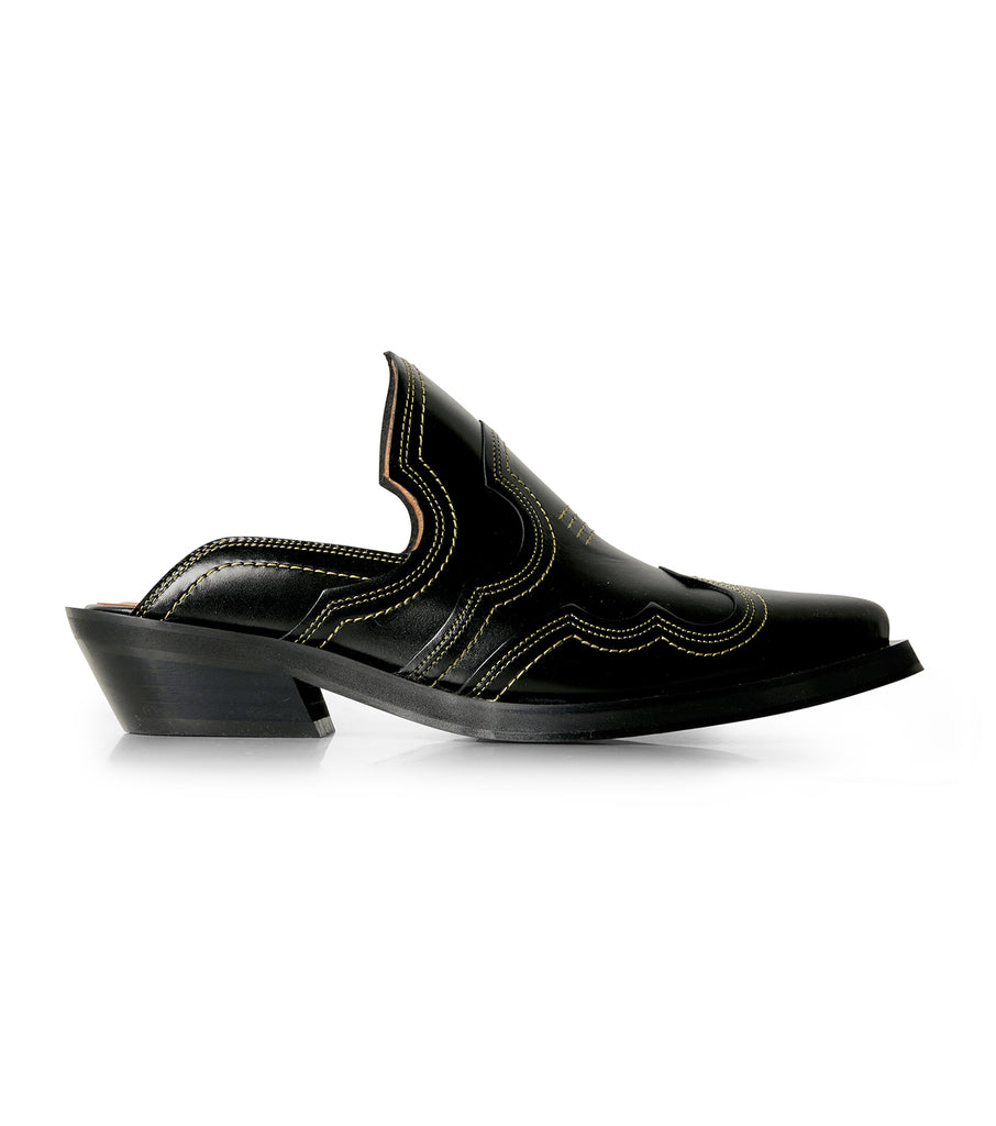 Embroidered Western Mule