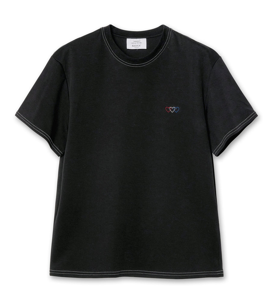 Triple heart embroidery T-Shirt