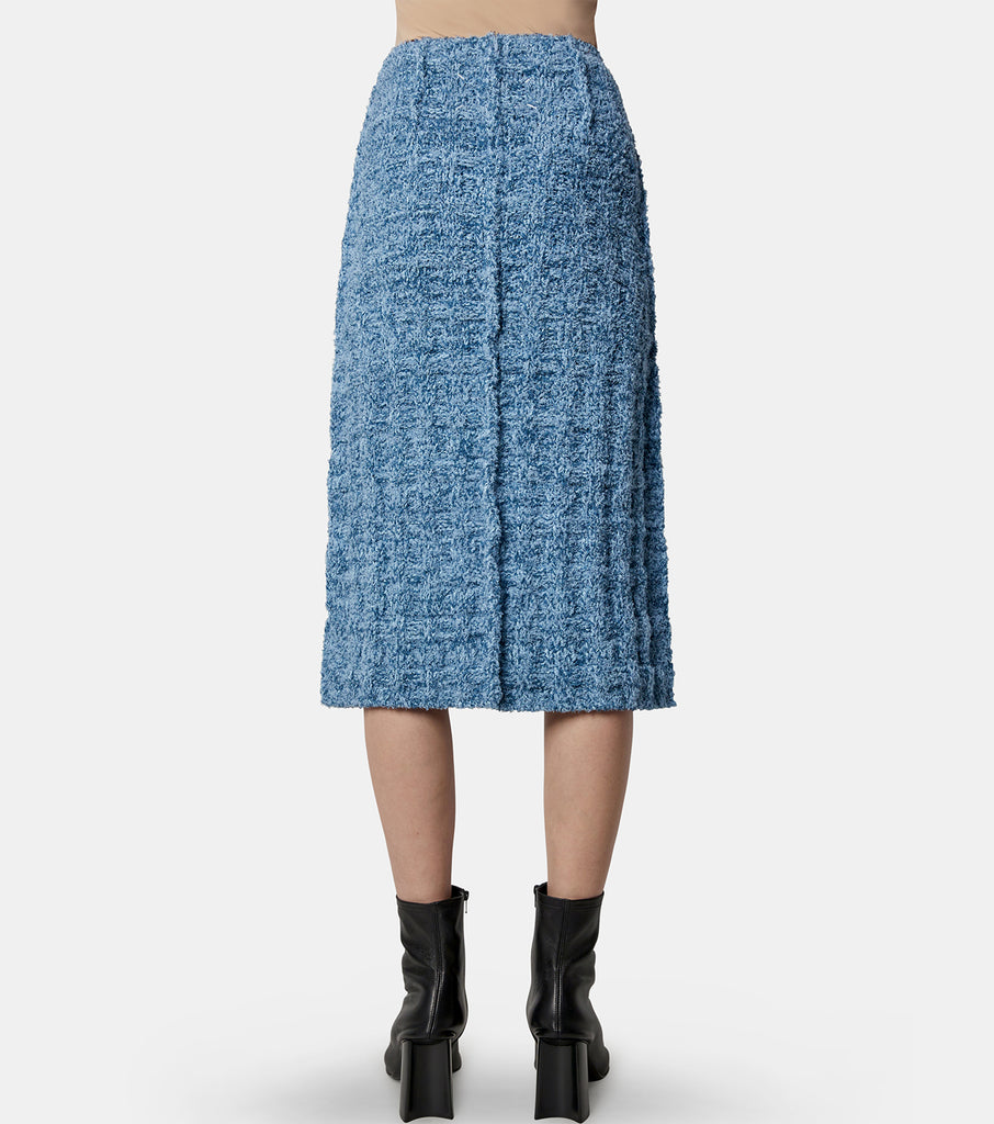 Denim Boucle Knit Skirt
