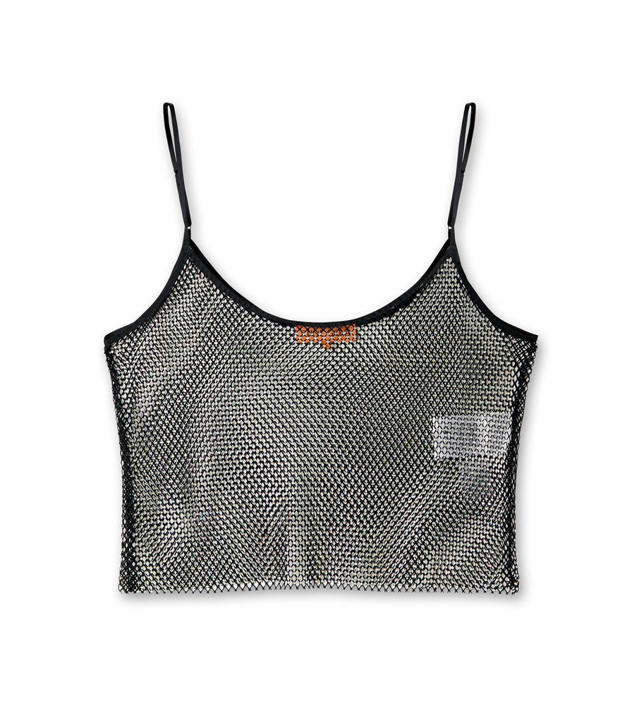 Taila Embellished Mesh Top