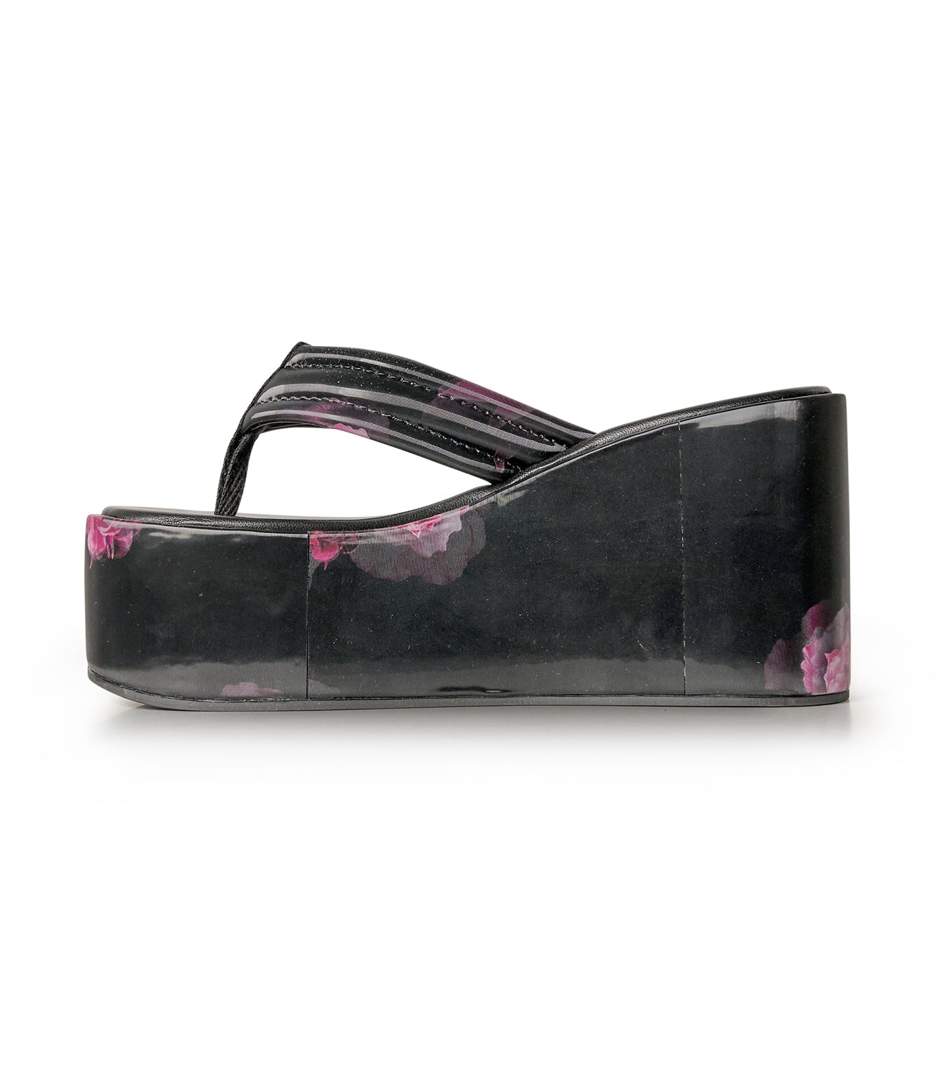 Holographic Branded Wedge Sandal