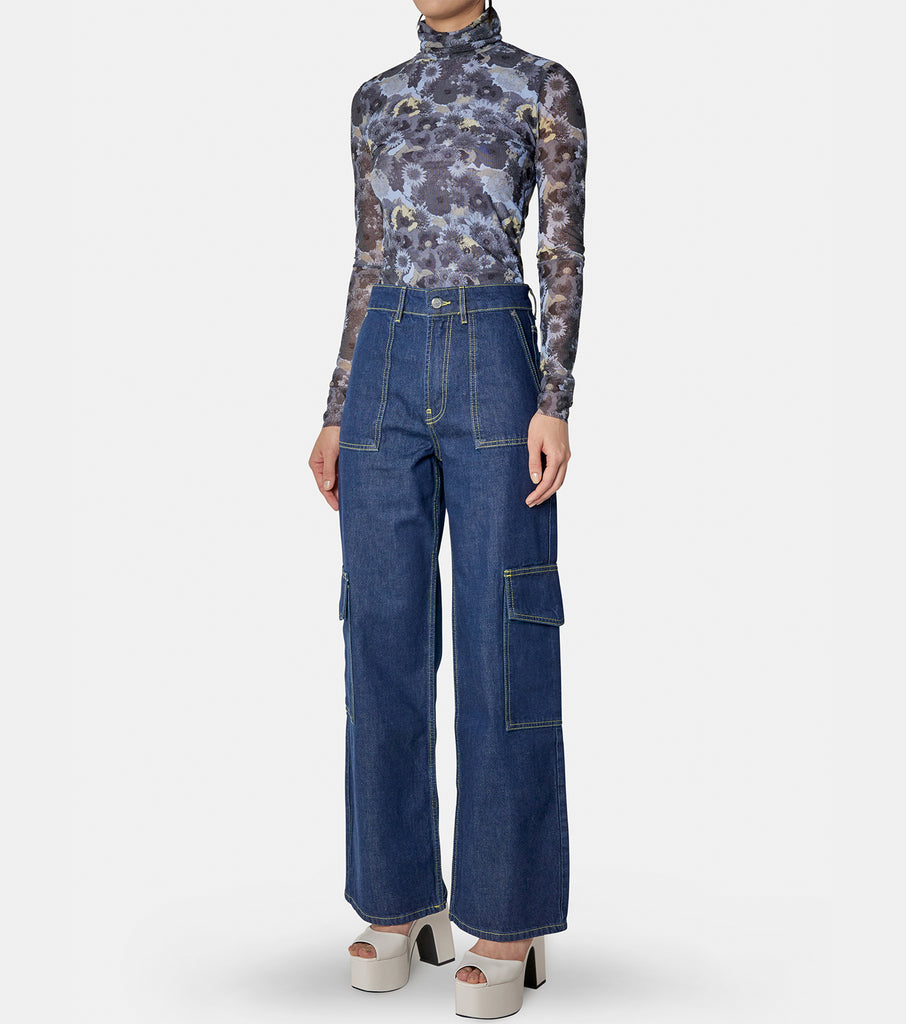 Printed Mesh LS Rollneck