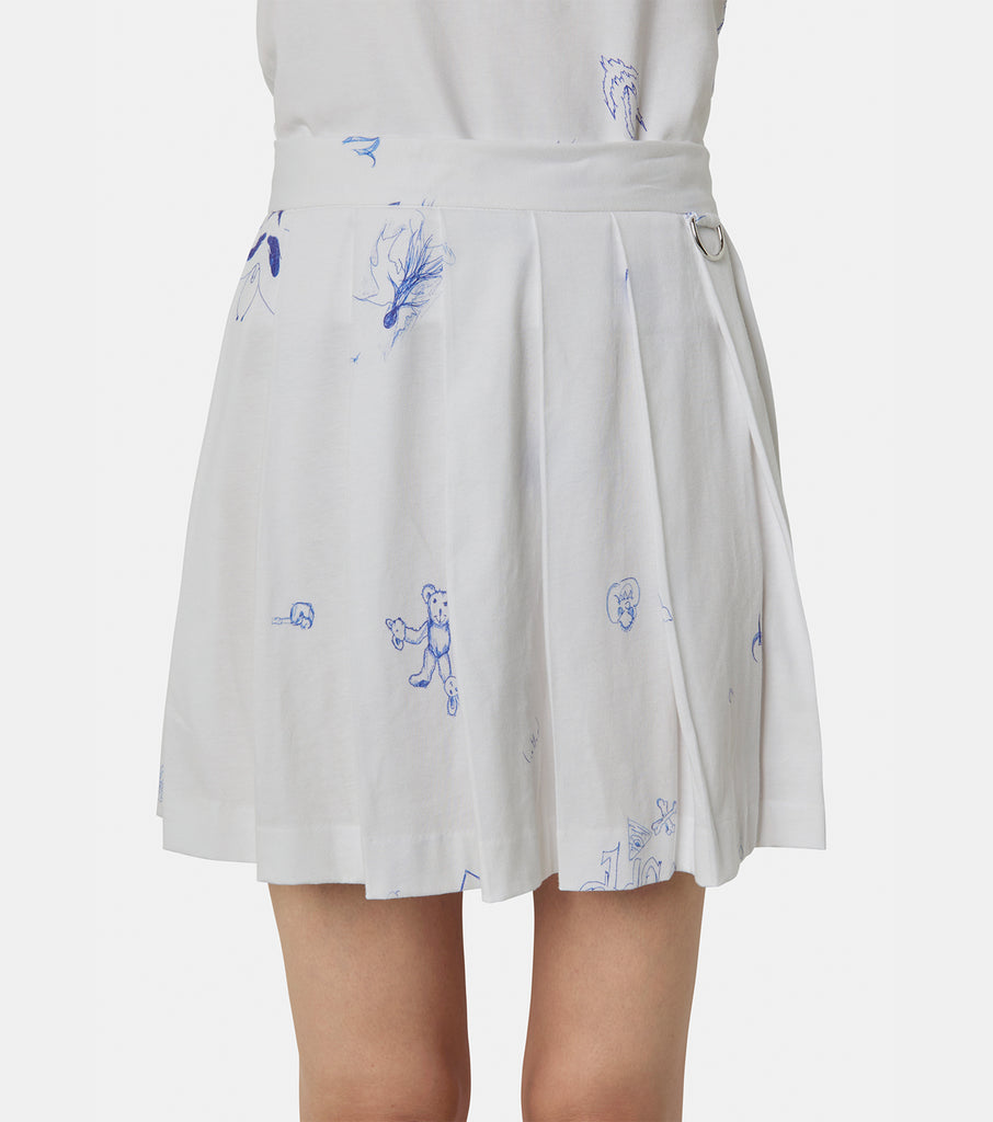 Scribbled Jersey School Girl Skirt